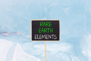 Rare earth elements symbol. Concept words Rare earth elements on beautiful blackboard. Beautiful...