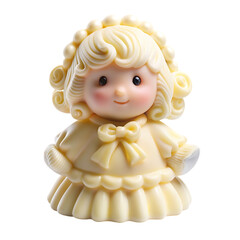 Fototapeta premium Adorable White Chocolate Girl Figurine