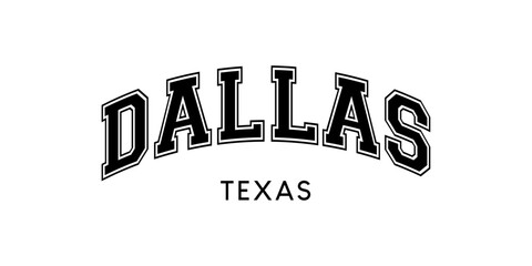 DALLAS Texas City Name Arched Retro Vintage Lettering Vector Design	