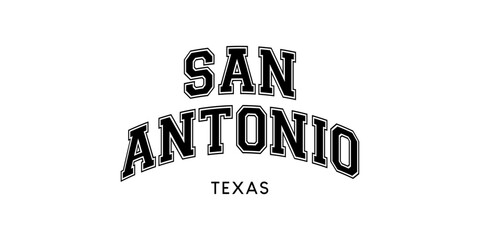 SAN ANTONIO Texas City Name Arched Retro Vintage Lettering Vector Design	
