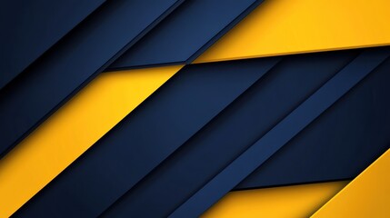 Abstract geometric shapes, dark navy blue and bright yellow background, design template. Possible use web banner, digital art