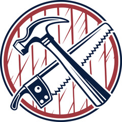  A carpenter work logo style illustration.