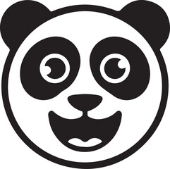 Fototapeta premium Cheerful Panda Head Graphic Design