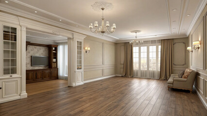 Luxurious, Elegant Living Room with Classic Details