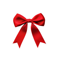 Fototapeta premium Elegant Red Bow with Smooth Fabric Texture for Gift Wrapping