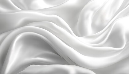 Naklejka premium White silk fabric drapes, close-up