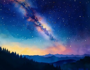 Fototapeta premium 夜空に広がる美しい星