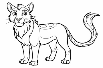 Coloring page line art black silhouette vector