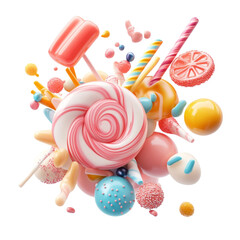 Sweet Candy Explosion Colorful Treats Delightful Sweets,
