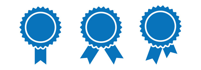 Approved or certified medal icon. Approval check symbol. Winning award, prize, medal or badge. Verified medal icon in flat style and line. Certified badge symbol, quality sign. vector illustration eps