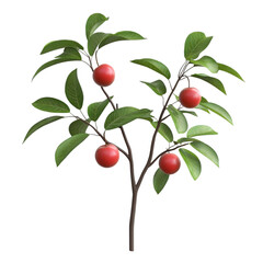 Obraz premium Red fruit tree vibrant colors abstract background,