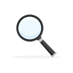 Magnifying glass icon in flat style. Loupe vector illustration on isolated background. Searching sign business concept.