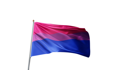 bisexual pride flag on a transparent background, waving in the wind, lgbt flag with no background, tall flagpole, lgbtqia, queer, symbol of the bi pride, tolerance, love, transparent png, alpha