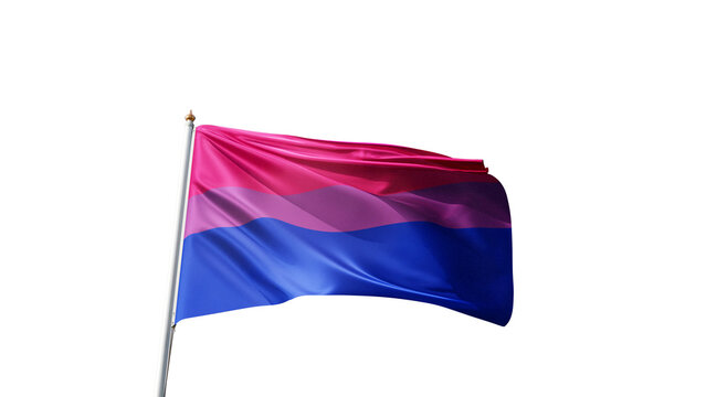 bisexual pride flag on a transparent background, waving in the wind, lgbt flag with no background, tall flagpole, lgbtqia, queer, symbol of the bi pride, tolerance, love, transparent png, alpha