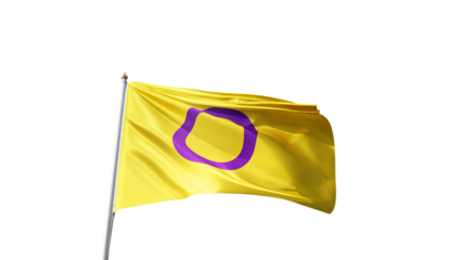 intersex pride flag on a transparent background, waving in the wind, lgbt flag with no background, tall flagpole, lgbtqia, queer, symbol of the gay pride, tolerance, love, transparent png, alpha,