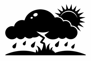 weather black silhouette vector 
