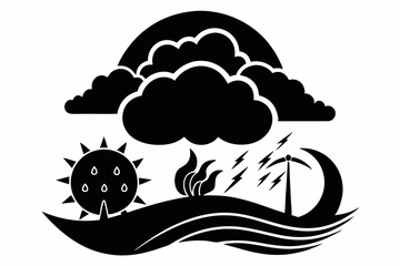 weather black silhouette vector 