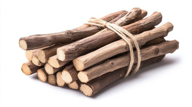 Aromatic Wood Sticks Bundle - A bundle of aromatic wood sticks tied with twine, symbolizing warmth, natural fragrance, relaxation, serenity, and tradition