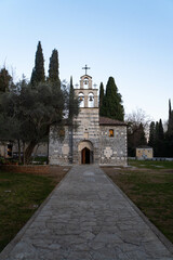 Obraz premium Orthodox Church of Saint George in evening in winter. Podgorica, Montenegro.