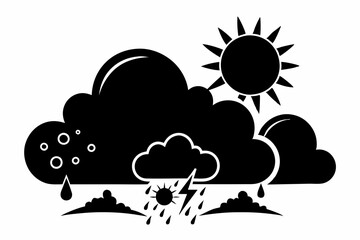 weather black silhouette vector 