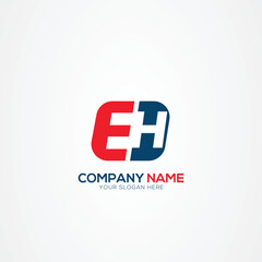 Fototapeta premium Creative EH HE logo Design Template Vector Graphic Branding Element