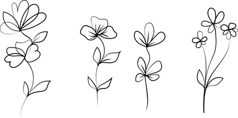 Hand drawn simple flower outline