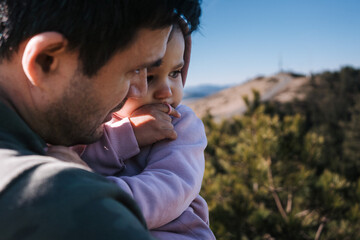 Pure Love-Closeup- Father and Daughter Embrace in Nature
