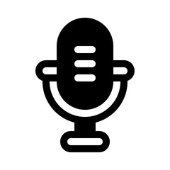 Microphone Glyph Icon. Single icon, glyph vector icon