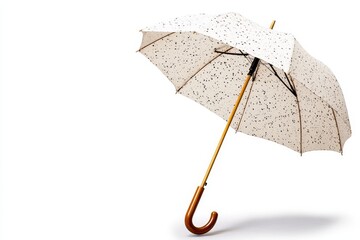 Beige Speckled Umbrella - Elegant beige umbrella with speckled design, symbolizing protection, , preparedness, grace, and serenity. Perfect for rainy days or sunny days