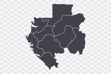 Fototapeta premium Gabon Map Anchor Color on White Background quality files Png