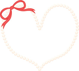 Coquette Pearl Heart Frame with Bow