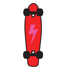 Summer Vibes Red Skateboard Sticker