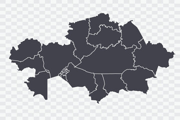 Kazakhstan Map Anchor Color on White Background quality files Png