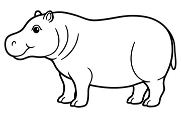 Obraz premium Abstract Hippo Line Drawing