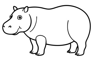 Abstract Hippo Line Drawing