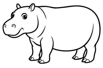 Abstract Hippo Line Drawing