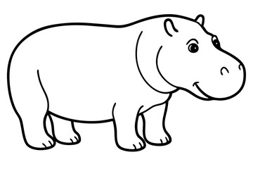 Abstract Hippo Line Drawing