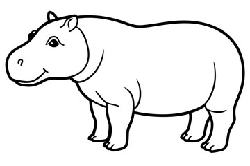 Abstract Hippo Line Drawing