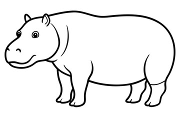 Abstract Hippo Line Drawing