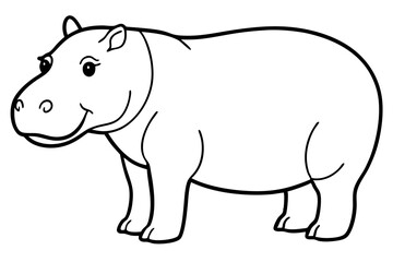 Abstract Hippo Line Drawing