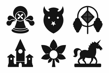 sapla icon set black silhouette vector