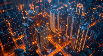 A modern digital city for future generations, representing the development of smart cities and providing the concept of an eco-friendly city. A pollution-free modern city.