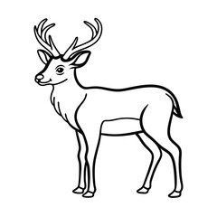 Elegant Deer Vector Line Art for Professional Design.