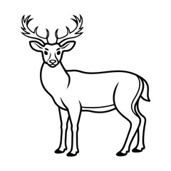 Elegant Deer Vector Line Art for Professional Design.