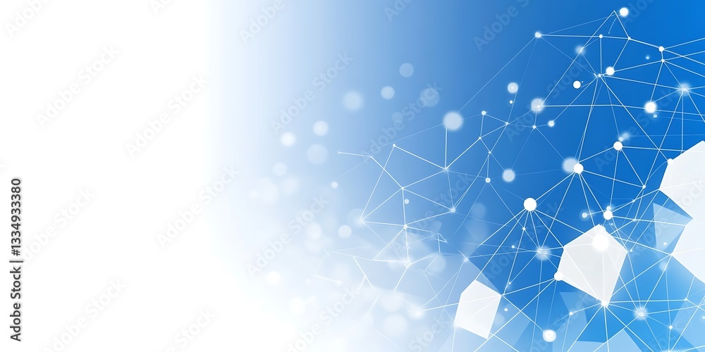 Poster dynamic network structure on a gradient blue background for communication