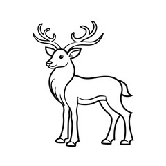 Elegant Deer Vector Line Art for Professional Design.