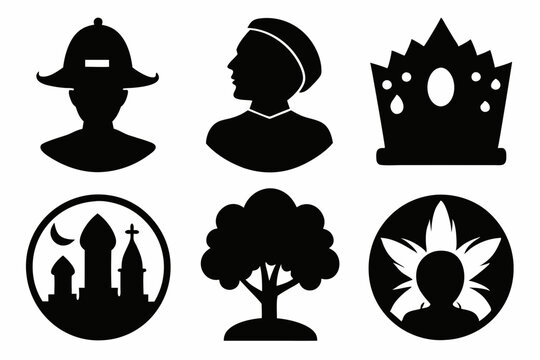 sapla icon set black silhouette vector