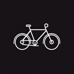Obraz premium White bicycle on black background.