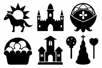 sapla icon set black silhouette vector