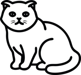 Water color Scottish fold animal.